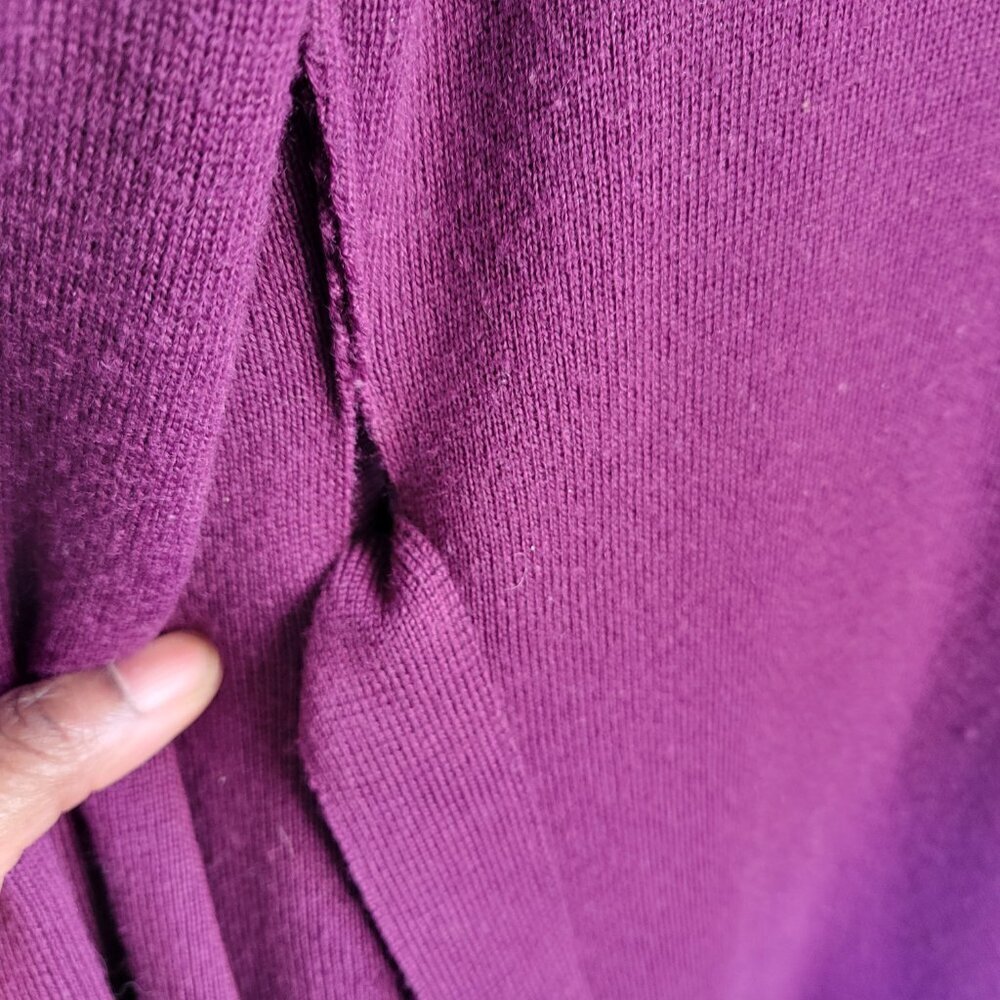 Rosanna Long Open Front Belted Purple Duster/Cardigan (Size: L) - Picture 9 of 14